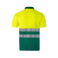   Tricou polo bicolor cu maneci scurte, Unisex, 2502E11245, Velilla, Bumbac, Poliester, Verde, 5XL