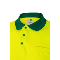   Tricou polo bicolor cu maneci scurte, Unisex, 2502E11245, Velilla, Bumbac, Poliester, Verde, 5XL