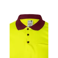   Tricou polo bicolor cu maneci scurte, Unisex, 2502E11233, Velilla, Bumbac, Poliester, Burgundy, 5XL