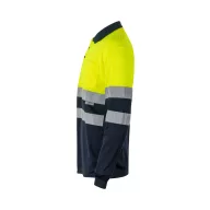   Bluza polo bicolora cu maneci lungi, Unisex, 2502E13790, Velilla, Poliester, Albastru, S