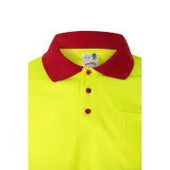   Bluza polo bicolora cu maneci lungi, Unisex, 2502E13828, Velilla, Poliester, Rosu, S