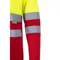   Bluza polo bicolora cu maneci lungi, Unisex, 2502E13828, Velilla, Poliester, Rosu, S