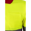 Bluza polo bicolora cu maneci lungi, Unisex, 2502E13830, Velilla, Poliester, Rosu, XS