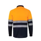 Bluza polo bicolora cu maneci lungi, Unisex, 2502E13793, Velilla, Poliester, Albastru, XL