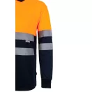 Bluza polo bicolora cu maneci lungi, Unisex, 2502E13793, Velilla, Poliester, Albastru, XL