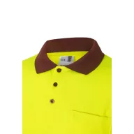   Bluza polo bicolora cu maneci lungi, Unisex, 2502E13800, Velilla, Poliester, Burgundy, S