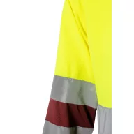   Bluza polo bicolora cu maneci lungi, Unisex, 2502E13800, Velilla, Poliester, Burgundy, S