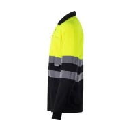   Bluza polo bicolora cu maneci lungi, Unisex, 2502E13774, Velilla, Poliester, Negru, 4XL