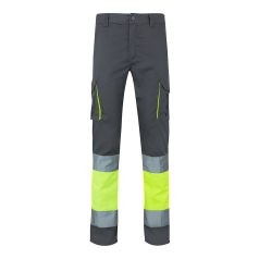   Pantaloni elastici cu buzunare multiple, in doua tonuri, Unisex, 2502E13986, Velilla, Bumbac, Poliester, Gri, 3XL