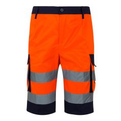   Pantaloni scurti cu buzunare multiple in doua culori, Unisex, 2502E11836, Velilla, Poliester, Bumbac, Portocaliu, 2XL