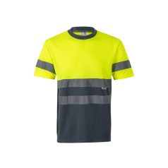   Tricou tehnic bicolor, Unisex, 2502E11116, Velilla, Poliester, Gri, 4XL