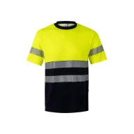   Tricou pique bicolor, Unisex, 2502E11088, Velilla, Bumbac, Poliester, Albastru, 2XL