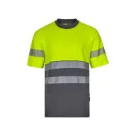   Tricou pique bicolor, Unisex, 2502E11105, Velilla, Bumbac, Poliester, Gri, XL