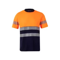   Tricou pique bicolor, Unisex, 2502E11097, Velilla, Bumbac, Poliester, Albastru, S
