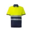 Tricou polo bicolor cu maneci scurte, Unisex, 2502E10742, Velilla, Bumbac, Poliester, Albastru, 3XL