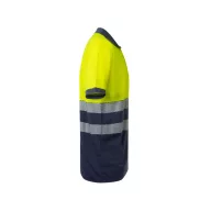   Tricou polo bicolor cu maneci scurte, Unisex, 2502E10744, Velilla, Bumbac, Poliester, Albastru, L