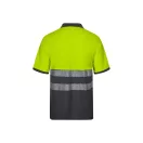 Tricou polo bicolor cu maneci scurte, Unisex, 2502E10753, Velilla, Bumbac, Poliester, Gri, 3XL