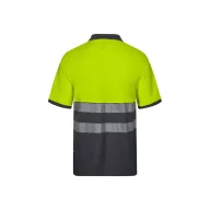   Tricou polo bicolor cu maneci scurte, Unisex, 2502E10756, Velilla, Bumbac, Poliester, Gri, S
