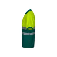   Tricou polo bicolor cu maneci scurte, Unisex, 2502E10761, Velilla, Bumbac, Poliester, Verde, M