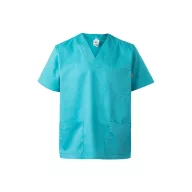   Tunica medicala din twill cu maneci scurte, Unisex, 2502E12247, Velilla, Poliester, Bumbac, Albastru turcoaz, L