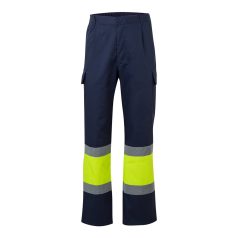   Pantaloni in doua tonuri, din twill, Unisex, 2502E10988, Velilla, Poliester, Bumbac, Albastru, 3XL