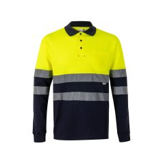   Tricou polo pique bicolor, Unisex, 2502E13095, Velilla, Bumbac, Poliester, Albastru, M
