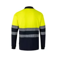   Tricou polo pique in doua tonuri, Unisex, 2502E13081, Velilla, Bumbac, Poliester, Albastru, 4XL
