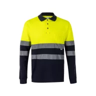   Tricou polo pique in doua tonuri, Unisex, 2502E13083, Velilla, Bumbac, Poliester, Albastru, 5XL