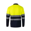 Tricou polo pique in doua tonuri, Unisex, 2502E13083, Velilla, Bumbac, Poliester, Albastru, 5XL