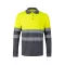 Tricou polo pique in doua tonuri, Unisex, 2502E13085, Velilla, Bumbac, Poliester, Gri, 4XL