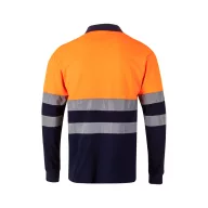   Tricou polo pique in doua tonuri, Unisex, 2502E13082, Velilla, Bumbac, Poliester, Albastru, 4XL