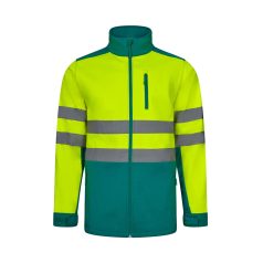   Jacheta soft shell in doua culori, Unisex, 2502E12004, Velilla, Poliester, Elastan, Verde, 4XL