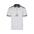 Tricou polo pique stretch bicolor cu maneci scurte, Unisex, 2502E13695, Velilla, Poliester, Elastan, Alb, L