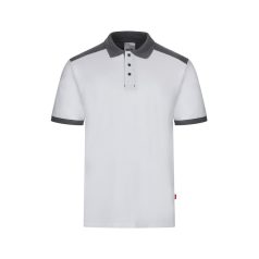   Tricou polo pique stretch bicolor cu maneci scurte, Unisex, 2502E13696, Velilla, Poliester, Elastan, Alb, M