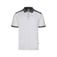   Tricou polo pique stretch bicolor cu maneci scurte, Unisex, 2502E13697, Velilla, Poliester, Elastan, Alb, S
