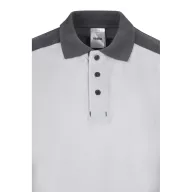   Tricou polo pique stretch bicolor cu maneci scurte, Unisex, 2502E13697, Velilla, Poliester, Elastan, Alb, S