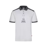   Tricou polo pique stretch bicolor cu maneci scurte, Unisex, 2502E13697, Velilla, Poliester, Elastan, Alb, S