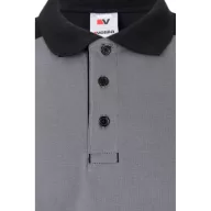   Tricou polo pique stretch bicolor cu maneci scurte, Unisex, 2502E13719, Velilla, Poliester, Elastan, Gri, XL