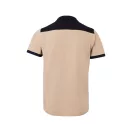 Tricou polo pique stretch bicolor cu maneci scurte, Unisex, 2502E13711, Velilla, Poliester, Elastan, Bej, S