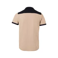   Tricou polo pique stretch bicolor cu maneci scurte, Unisex, 2502E13711, Velilla, Poliester, Elastan, Bej, S