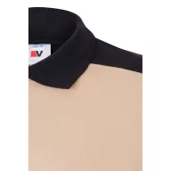   Tricou polo pique stretch bicolor cu maneci scurte, Unisex, 2502E13711, Velilla, Poliester, Elastan, Bej, S