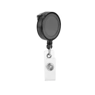   Snur retractabil pentru ecuson cu clip metalic, ø32x9 mm, Everestus, 20SEP1491, Plastic, Metal, Negru