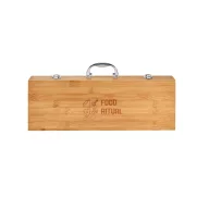   Set ustensile gratar, Everestus, 22FEB1481, 160x455x65 mm, Bambus., Otel, Natur