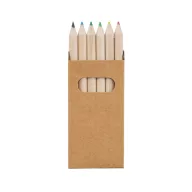 Pencil box with 6 coloured pencils, Cardboard, no colour