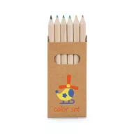 Pencil box with 6 coloured pencils, Cardboard, no colour