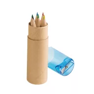   Pencil box with 6 coloured pencils, Cardboard and plastic, Blue