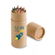 Pencil box with 12 coloured pencils, Cardboard, no colour