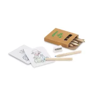   Set micut de colorat cu 6 creioane, 73x89x12 mm, Everestus, 20APR025, carton, natur