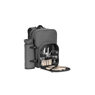   Rucsac picnic pentru 2 persoane, 2502E15007, Everestus, 280 x 390 x 200 mm, Poliester, Gri inchis