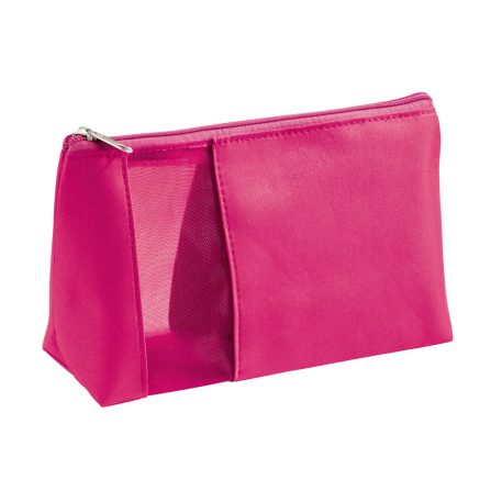 Cosmetic bag, Microfiber and mesh, Fuchsia